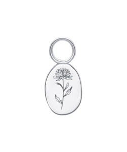 Chrysanthemum Birth Flower Silver Charms CH-345